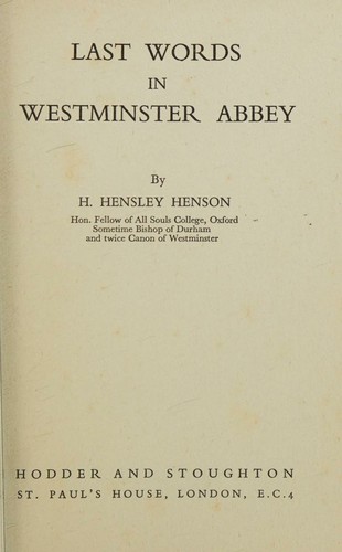 Last words in Westminster Abbey