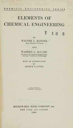 Elements of chemical engineering
