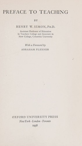 Preface to teaching