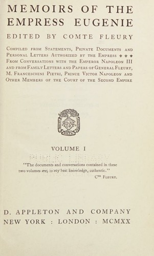 Memoirs of the Empress Eugenie - Vol. II