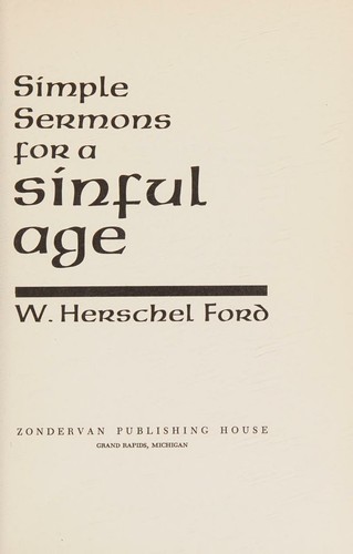 Simple sermons for a sinful age