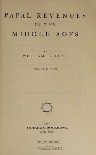 Papal Revenues in the Middle Ages [Volumes I and II]