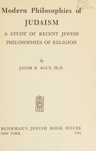 Modern philosophies of Judaism,