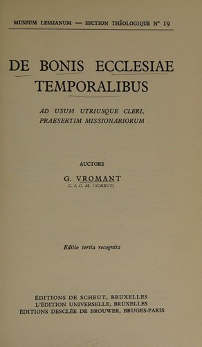 De bonis ecclesiae temporalibus