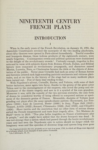 Nineteenth century French plays