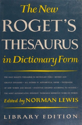 THE NEW ROGET'S THESAURUS OF THE ENGLISH LANGUAGE IN DICTINARY FORM LIBRARY EDITION THUMB TABBED