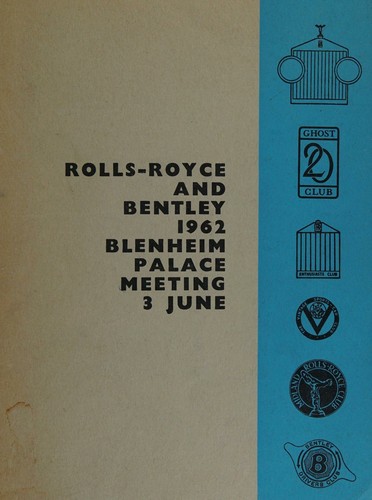 Rolls-Royce and Bentley 1962 Blenheim Palace Meeting 3 June