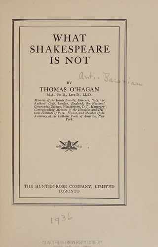 What Shakespeare is not;