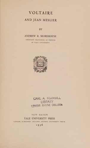 Voltaire and Jean Meslier
