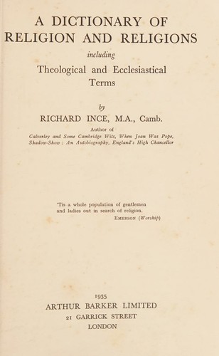 A dictionary of religion and religions
