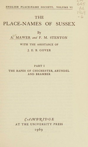 the place-names of sussex