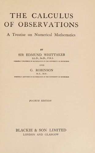 The Calculus of Observations