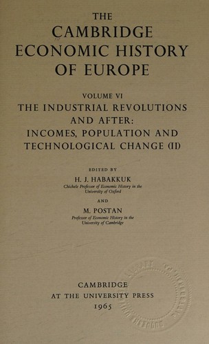 Cambridge Economic History of Europe, Volume VI