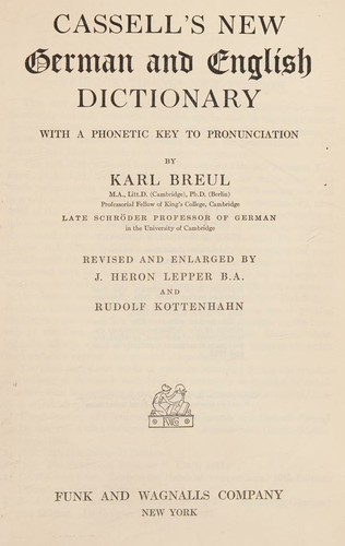Cassell's new German-English dictionary,