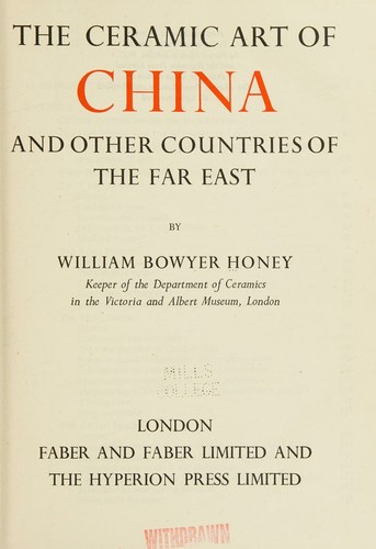 the ceramic art of china and other countries of the far east