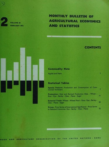Monthly Bulletin Of Agricultural Economics And Statistics Vol. 22, No. 1