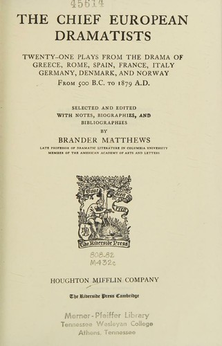 the chief european dramatists