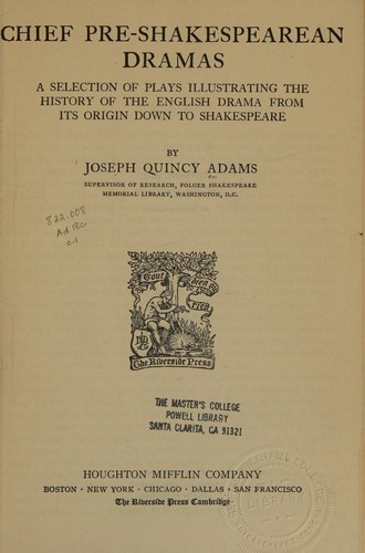 chief pre-shakespearean dramas
