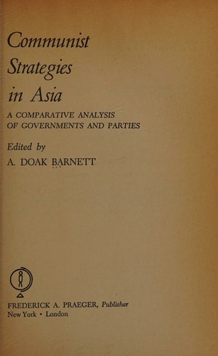 Communist Strategies in Asia a Comparati