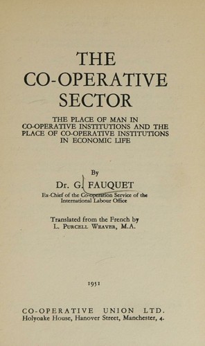The co-operative sector;