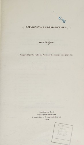 Copyright: a librarian's view