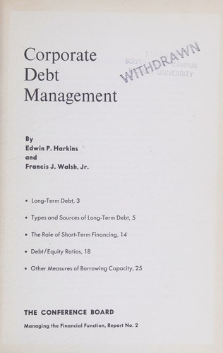 Corporate debt management