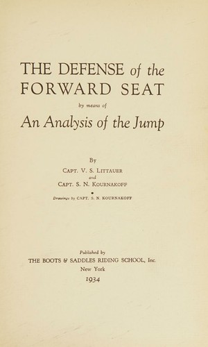 The Defense of the Forward Seat by means of An Analysis of the Jump