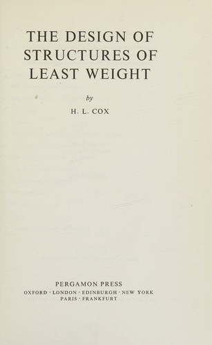 The Design Of Structures Of Least Weight