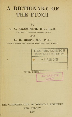 A dictionary of the fungi