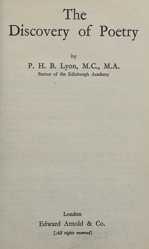 The discovery of poetry,