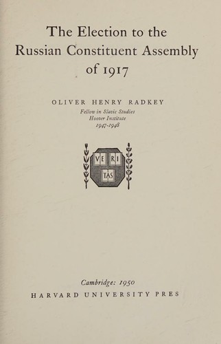 The election to the Russian Constituent Assembly of 1917