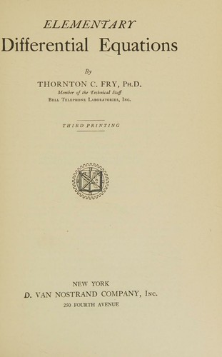 Elementary differential equations