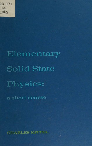 Elementary Solid State Physics