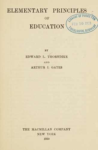 Elementary principles of education