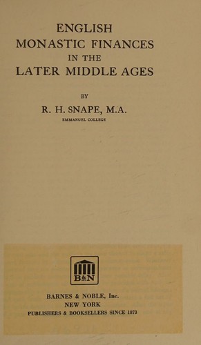 English monastic finances in the later Middle Ages