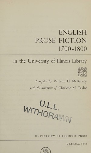 English prose fiction, 1700-1800