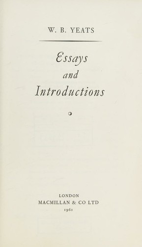 Essays and Introductions.
