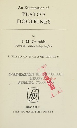 An Examination of Plato's Doctrines, Volume II
