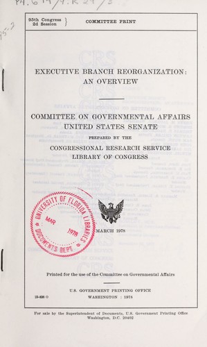 Executive branch reorganization