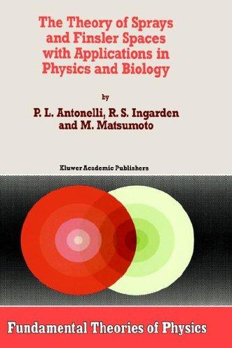 The theory of sprays and Finsler spaces with applications in physics and biology
