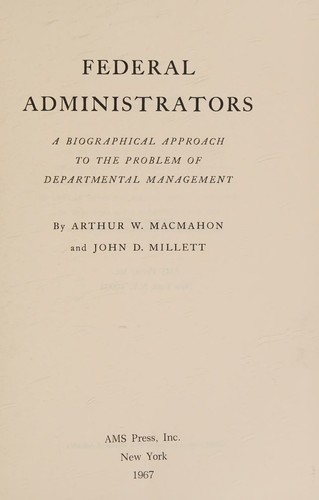 Federal administrators;