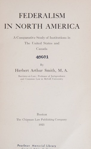 Federalism in North America