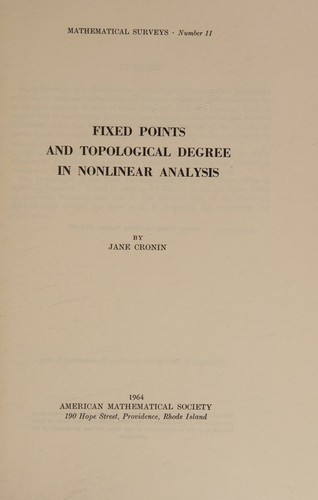 Fixed points and topological degree in nonlinear analysis