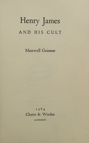 Henry James and his Cult