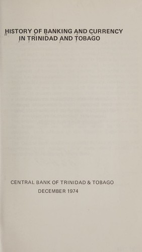 History of banking and currency in Trinidad and Tobago