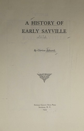 A history of early Sayville