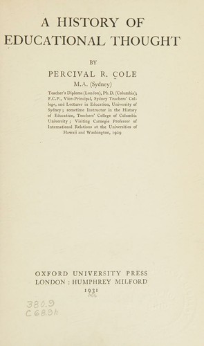 A history of educational thought