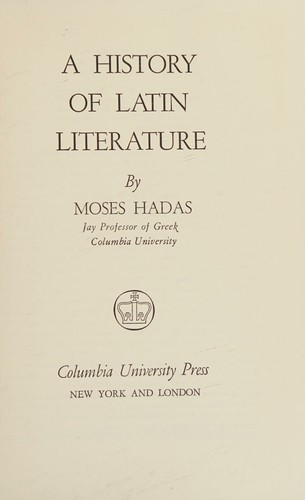 A History of Latin Literature