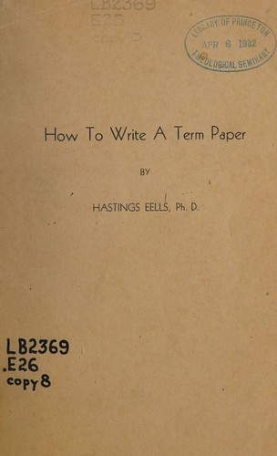 How to write a term paper