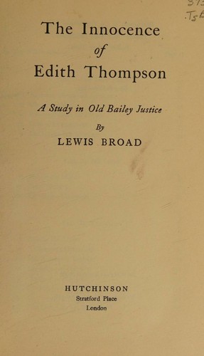 The innocence of Edith Thompson